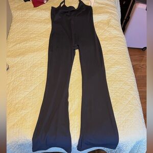 Navy Blue Romper with Flare Legs Size: L